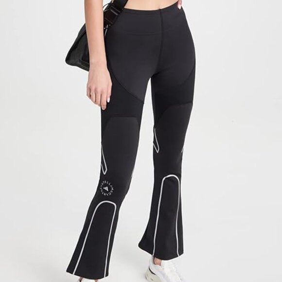Adidas by Stella McCartney Pants - Adidas by Stella McCartney Knitmix Flare Leggings Streetwear Gym Black Small